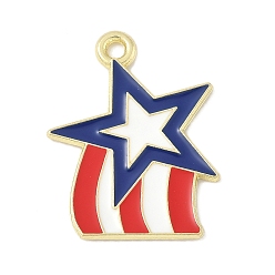 Звезда Эмалевые подвески из сплава в честь Дня независимости, золотые, звезда, 23x17.5x1 мм, отверстие : 1.6 мм