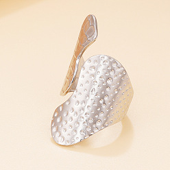 Нержавеющая Сталь Цвет 304 открытые кольца-манжеты из нержавеющей стали для женщин, самородки, цвет нержавеющей стали, 17 мм