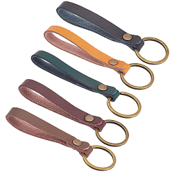 (52) Непрозрачная лаванда 10шт 5 цвета брелок из коровьей кожи, с кольцами для ключей из сплава, разноцветные, 102 мм, 2 шт / цвет