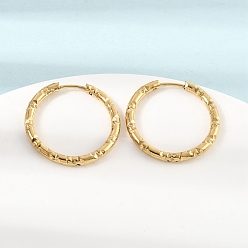 Настоящее золото 18K 304 круглые серьги-кольца из нержавеющей стали, ионное покрытие (ip), реальный 18 k позолоченный, 25x2.5 мм