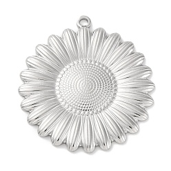 Нержавеющая Сталь Цвет Антикоррозийные 304 подвески из нержавеющей стали, цветочный шарм, цвет нержавеющей стали, 38x35x2 мм, отверстие : 2 мм