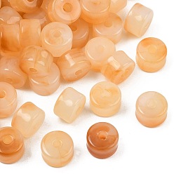 PeachPuff Two-Color Opaque Acrylic Imitation Gemstone Beads, Column, PeachPuff, 12x8mm, Hole: 3mm, about 526pcs/500g