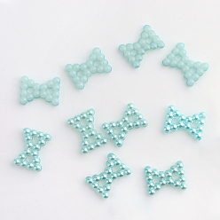 Pale Turquoise ABS Plastic Imitation Pearl Cabochons, Bowknot, Pale Turquoise, 12x9x2mm, about 1000pcs/bag