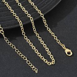 Golden 2.7MM Brass Cable Chain Necklaces for Women, Long-Lasting Plated, Golden, 15.94 inch(40.5cm)