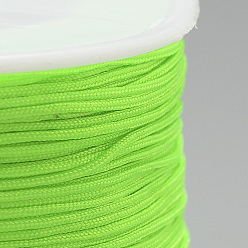 Lawn Green Nylon Thread, Chinese Knotting Cord, Lawn Green, 0.8mm, about 109.36 yards(100m)/roll