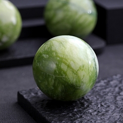 Лимонный Нефрит Натуральный лимонный нефрит скульптура витрина украшения, для украшения рабочего стола домашнего офиса, круглые, 40 мм