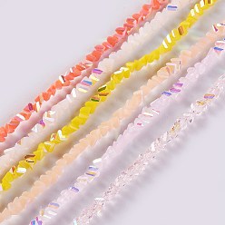 (52) Непрозрачная лаванда Стеклянные бусины с гальваническим покрытием , с покрытием AB цвета, треугольные, разноцветные, 2.2~3x3~4.7x2~3 мм, отверстие : 0.7 мм, около 150~155 шт / нитка, 10.2"~11.02" (26~28 см)