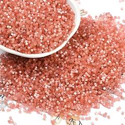 Светло-Коралловый Имитация кошачьего глаза стеклянные бусины, окрашенные, цилиндр, свет коралловый, 1.6x1.3 мм, отверстие : 0.8 мм, Около 60000 шт / фунт