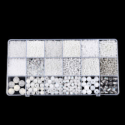 Белый Набор для поиска ювелирных изделий в стиле «сделай сам» из смолы и акрила, круглый, рис и трубка, белые, 18 мм, отверстие : 6.5~7x2~12x1.5~11.5 мм