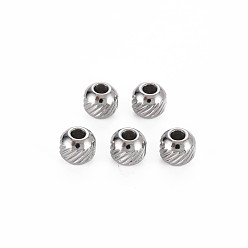 Нержавеющая Сталь Цвет Не тускнеет 201 бусины из нержавеющей стали, колонка, без кадмия, без никеля и без свинца, рондель, цвет нержавеющей стали, 6x5.5 мм, отверстие : 2 мм