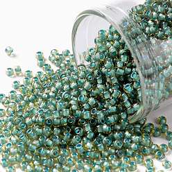 (308) Translucent Opal Picasso TOHO Round Seed Beads, Japanese Seed Beads, (308) Translucent Opal Picasso, 11/0, 2.2mm, Hole: 0.8mm, about 5555pcs/50g