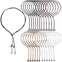 (52) Непрозрачная лаванда 24 шт 4 цвета вощеные полиэстеровые шнуры ожерелья изготовление, с 304 разделительными бусинами из нержавеющей стали и латунными скользящими бусинами, разноцветные, 19.69 дюйм (50 см), 6 шт / цвет