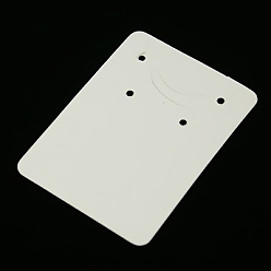 White Paper Display Cards, Used for Necklaces, Bracelets, Pendants and Earrings, White, 55x40mm