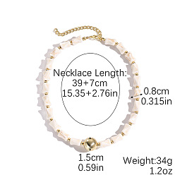 Белый Ожерелья из бисера в форме кости из сплава богемского овала с синтетической бирюзой, золотые, белые, 15.35 дюйм (39 см)