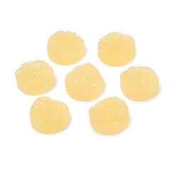 Yellow Transparent Resin Decoden Cabochons, Half Round, Yellow, 12x5mm