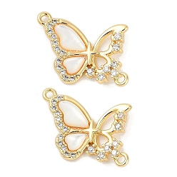 Настоящее золото 18K Латунные микро проложить кубического циркония подвески, без кадмия, без никеля и без свинца, с оболочкой, бабочки прелести, реальный 18 k позолоченный, 15x20x3.5 мм, отверстие : 1.2 мм