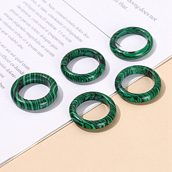 Малахит Однотонные кольца на палец из синтетического малахита, внутренний диаметр: 18~20 мм