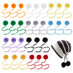 Gemischte Farbe 30 Stück 10 Farben Polyester-Pompomball, Runde, Gemischte Farbe, 285 mm, 3 Stk. je Farbe
