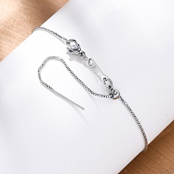 Платина Изготовление регулируемого браслета из латуни, с коробкой цепей, платина, внутренний диаметр: 2-3/8~3-1/8 дюйм (6~8 см)