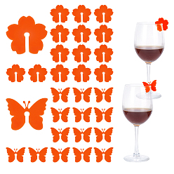 Помидор Hobbiesay 2 сумки, акриловые подвески для бокалов с цветами и бабочками, помидор, 30~37.5x39~39.5x2.5 мм, 15 шт / пакет, 1 сумка / стиль