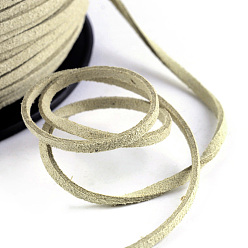 Tan Faux Suede Cords, Faux Suede Lace, Tan, 1/8 inch(3mm)x1.5mm, about 100yards/roll(91.44m/roll), 300 feet/roll