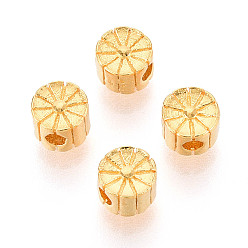 Настоящее золото 24K 925 шарики стерлингового серебра, плоско-круглые, реальный 24 k позолоченный, 4x3 мм, отверстие : 1.2~1.4 мм