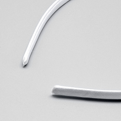 White Plain Plastic Hair Band Findings, No Teeth, Covered with Cloth, White, 120mm, 9.5mm