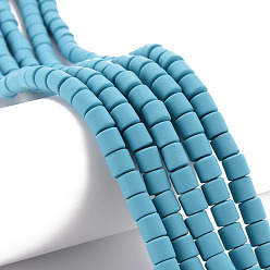 Стально-синий Нити из полимерных глин, колонка, стальной синий, 5~7x6 мм, отверстие : 1.5~2 мм, около 61~69 шт / нитка, 15.74 дюйм