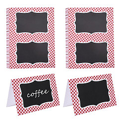 Красный Прямоугольные бумажные карточки для рассадки на стол, для украшения свадебного банкета, шотландка шаблон, красные, 200x150x0.2 мм