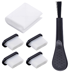 Черный Защитные заглушки для мобильных телефонов из АБС-пластика, с кистью, прямоугольные, с пластиковыми заглушками для мобильных телефонов от пыли 1, чёрные, 6.5x10.5x4.5 мм