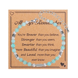 Амазонит Натуральный амазонит, круглые браслеты из бисера для женщин и мужчин, 7-1/8 дюйм (18 см)