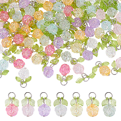 (52) Непрозрачная лаванда 96шт 8 цветные подвески из прозрачного акрила, цветок, с железной фурнитурой, разноцветные, 23 мм, 12 шт / цвет