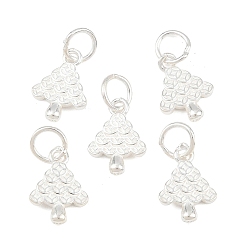 Серебро 925 подвески-деревья из стерлингового серебра, с соединительными кольцами и 925 штампами, серебряные, 11x8x2 мм, отверстие : 3.5 мм