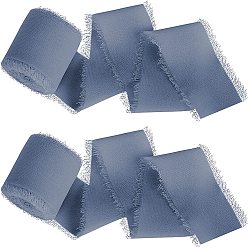 Шифер Серый 5м полиэфирная шифоновая лента, Лента с необработанными краями для изготовления ювелирных бантов своими руками, Подарочная упаковка, шифер серый, 1-5/8 дюйм (40 мм), около 5.47 ярдов (5 м) / рулон