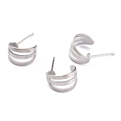 Platinum Long-Lasting Plated Brass Stud Earring Settings, Platinum, 17.5mm, Pin: 0.7mm