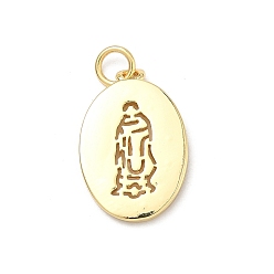 Virgin Латунные подвески, овальные амулеты, долговечный, без кадмия и без свинца, реальный 18 k позолоченный, девственница, 20.5x13x2 мм, Перейти кольцо: 5x1 мм, внутренний диаметр: 3 мм