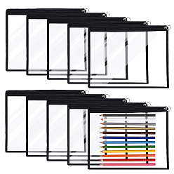 Черный 10шт. прямоугольные ПВХ-карманы для файлов, чёрные, 272x348x4 мм, внутренний диаметр: 234x327 мм