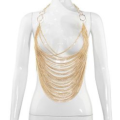 Золотой Сплав многослойные сексуальные цепи для ночного клуба, золотые, 500x200 мм