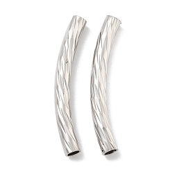 Платина Латунные трубки изогнутой бисера, без кадмия и без свинца, платина, 35x4 мм, отверстие : 2.5 мм