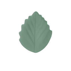 чирок Листовые пищевые экологически чистые силиконовые бусины, зелено-синие, 25x20x8.5 мм