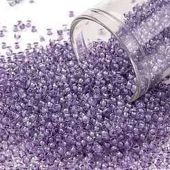 (935) Inside Color Crystal/Purple Lined Тохо 11/0 круглые бусины, японский бисер, (935) внутри цветной кристалл / фиолетовая подкладка, 11/0, 2.2 мм, отверстие : 0.8 мм, Около 1110 шт / 10 г