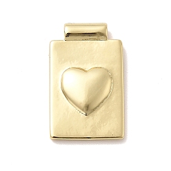 Сердце Латунные подвески, прямоугольник амулеты, без кадмия и без свинца, стойки покрытие, долговечный, реальный 18 k позолоченный, сердце, 18.5x11.5x3 мм, отверстие : 1.6 мм