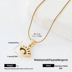 Eye 304 de acero inoxidable collares pendientes, dorado, ojo, 15.75 pulgada (40 cm)