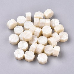 Floral White Sealing Wax Particles, for Retro Seal Stamp, Octagon, Floral White, 9mm, about 1500pcs/500g