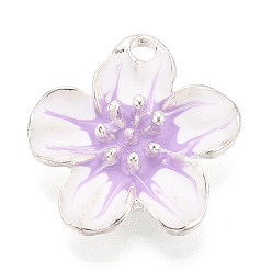 Лиловый Стойки обшивки сплава эмали подвески, , без кадмия, без никеля и без свинца, золотые, сирень, 26.5x25.5x7 мм, отверстие : 3x2.8 мм
