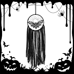 Other Animal Настенная подвеска с кисточками в готическом стиле макраме, железная тканая паутина/сетка с подвесками из перьев, моль, 200 мм