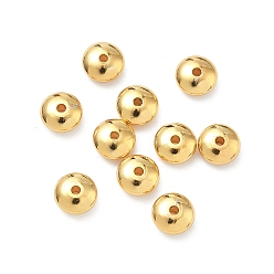 Настоящее золото 24K Латунные бусины, диск, без кадмия и без свинца, стойки покрытие, долговечный, реальный 24 k позолоченный, 5.8x2.8 мм, отверстие : 1.2 мм
