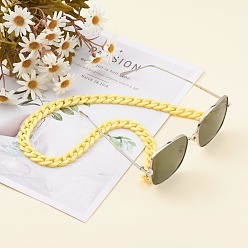 Mixed Color Eyeglasses Chains, Neck Strap for Eyeglasses, with Opaque Acrylic Cable Chains and Rubber Loop Ends, Golden, Mixed Color, 27.36 inch(69.5cm)