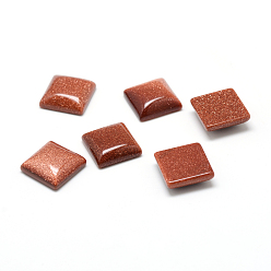 Камень с Пылевым Золотом Синтетические голдстоуновские кабошоны, квадратный, 10x10x5 мм