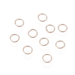 Розовое Золото 304 из нержавеющей стали открыты кольца прыжок, розовое золото , 24 датчик, 4x0.5 мм, Внутренний диаметр: 3 мм